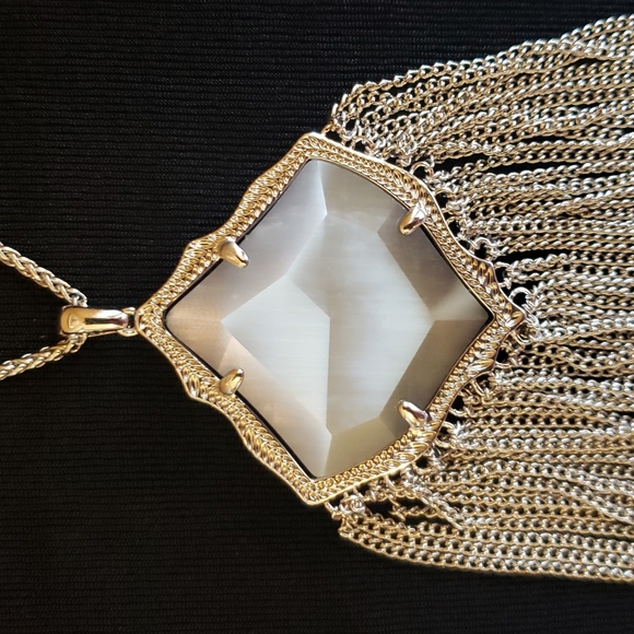 Kendra Scott Kingston Adjustable Pendant Necklace in Slate Cat's Eye - Picture 5 of 12